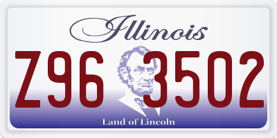 IL license plate Z963502