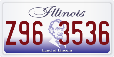 IL license plate Z963536