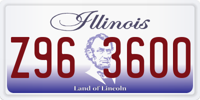 IL license plate Z963600