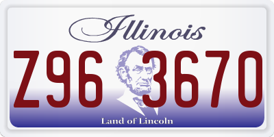 IL license plate Z963670