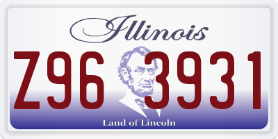 IL license plate Z963931