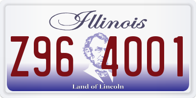 IL license plate Z964001