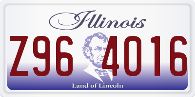 IL license plate Z964016