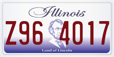 IL license plate Z964017