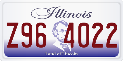 IL license plate Z964022