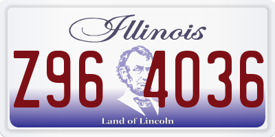 IL license plate Z964036