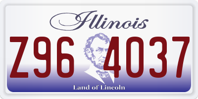 IL license plate Z964037