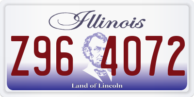 IL license plate Z964072