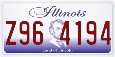 IL license plate Z964194