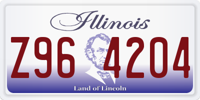 IL license plate Z964204