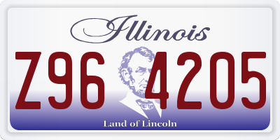 IL license plate Z964205