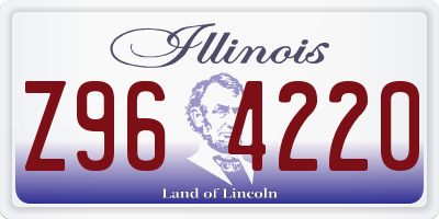 IL license plate Z964220