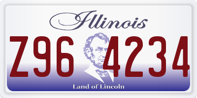 IL license plate Z964234