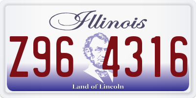 IL license plate Z964316