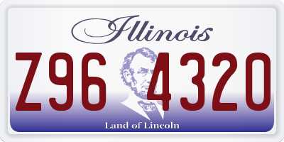 IL license plate Z964320