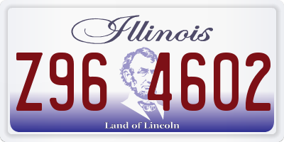 IL license plate Z964602