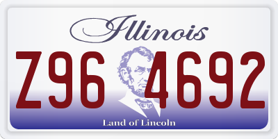 IL license plate Z964692