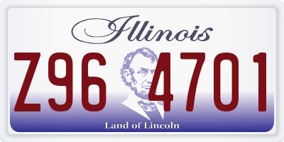 IL license plate Z964701