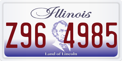 IL license plate Z964985