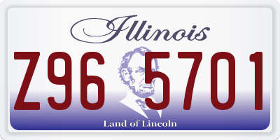 IL license plate Z965701
