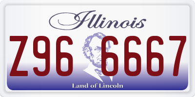IL license plate Z966667