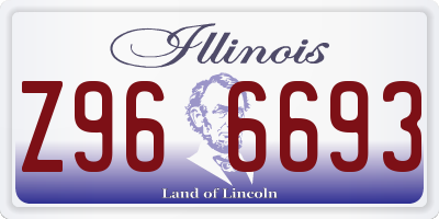 IL license plate Z966693