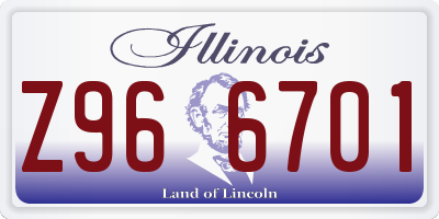 IL license plate Z966701