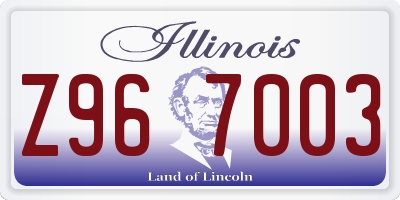IL license plate Z967003