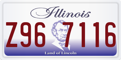IL license plate Z967116