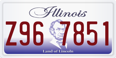 IL license plate Z967851