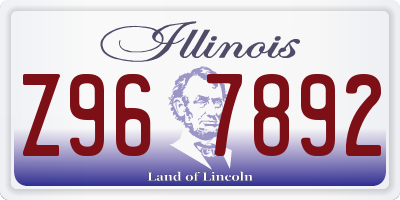 IL license plate Z967892