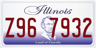 IL license plate Z967932