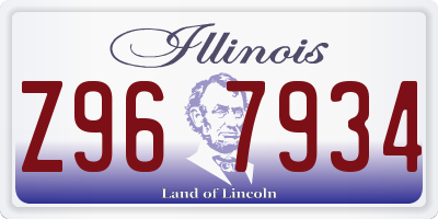 IL license plate Z967934