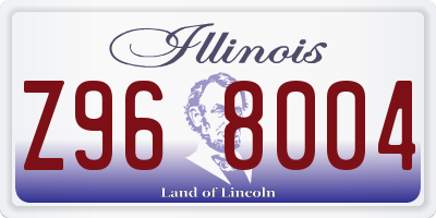 IL license plate Z968004