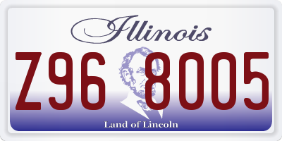IL license plate Z968005