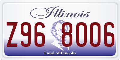 IL license plate Z968006