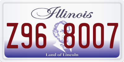 IL license plate Z968007