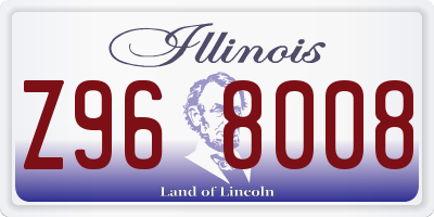 IL license plate Z968008