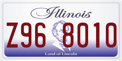 IL license plate Z968010