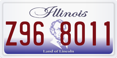 IL license plate Z968011