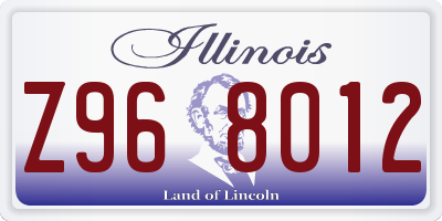 IL license plate Z968012
