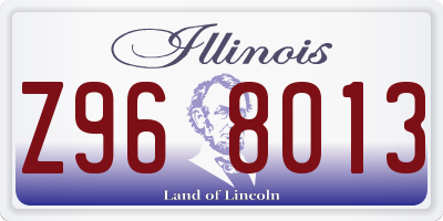 IL license plate Z968013