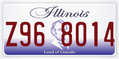 IL license plate Z968014