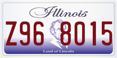 IL license plate Z968015