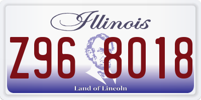 IL license plate Z968018