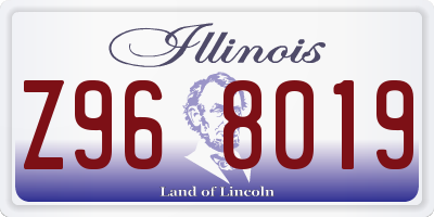 IL license plate Z968019