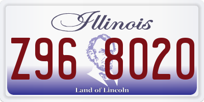 IL license plate Z968020