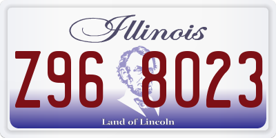 IL license plate Z968023
