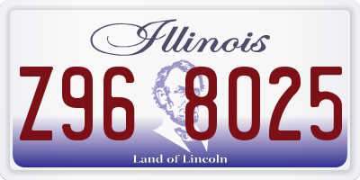 IL license plate Z968025
