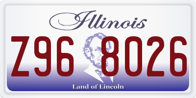 IL license plate Z968026